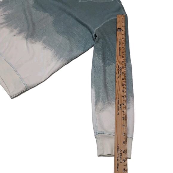 Sol Angeles Fleece Top Mens L Green Ivory Drip Dye Pullover Crew Sweatshirt USA - Picture 14 of 16